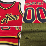 Custom Olive Black-Cream Authentic Throwback Salute To Service Basketball Jersey