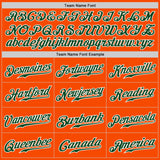 Custom Orange White Pinstripe Green-White Authentic Baseball Jersey