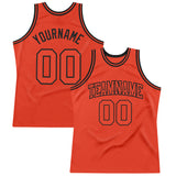 Custom Orange Orange-Black Authentic Throwback Basketball Jersey