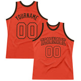 Custom Orange Orange-Brown Authentic Throwback Basketball Jersey