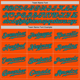 Custom Orange Teal-Black Authentic Baseball Jersey
