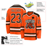 Custom Orange Brown-White Hockey Jersey