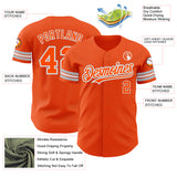Custom Orange White-Gray Authentic Baseball Jersey
