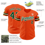 Custom Orange Green-White Authentic Baseball Jersey