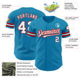 Custom Panther Blue White-Red Authentic Baseball Jersey
