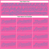 Custom Pink Pink-Light Blue Authentic Baseball Jersey