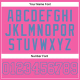 Custom Pink Pink-Light Blue Authentic Baseball Jersey