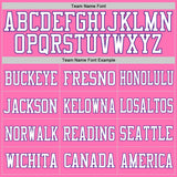 Custom Pink White-Purple Mesh Authentic Football Jersey