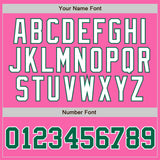 Custom Pink White Pinstripe Kelly Green-White Authentic Baseball Jersey