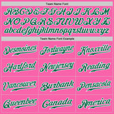 Custom Pink White Pinstripe Kelly Green-White Authentic Baseball Jersey