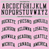 Custom Light Pink Black-White Authentic Throwback Basketball Jersey