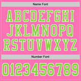 Custom Pink Neon Green-White Mesh Authentic Football Jersey
