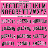 Custom Pink Black-White Authentic Throwback Basketball Jersey
