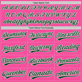 Custom Pink Green-White Authentic Baseball Jersey