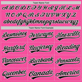 Custom Pink Black-White Authentic Baseball Jersey