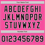 Custom Pink Black-White Authentic Baseball Jersey