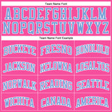 Custom Pink White Pinstripe Light Blue-White Authentic Basketball Jersey