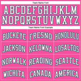 Custom Pink White Pinstripe White Black-Light Blue Authentic Basketball Jersey