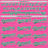 Custom Pink White Pinstripe Kelly Green Authentic Baseball Jersey