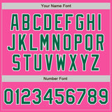 Custom Pink White Pinstripe Kelly Green Authentic Baseball Jersey
