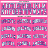 Custom Pink White-Royal Authentic Throwback Basketball Jersey