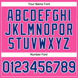 Custom Pink White Pinstripe Royal Authentic Baseball Jersey