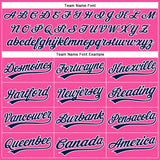 Custom Pink White Pinstripe Navy Authentic Baseball Jersey