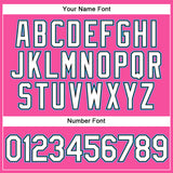Custom Pink White Pinstripe Sky Blue Authentic Baseball Jersey