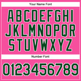 Custom Pink White Pinstripe Green Authentic Baseball Jersey