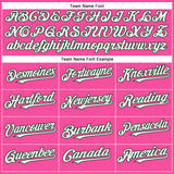 Custom Pink White-Green Authentic Baseball Jersey