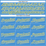 Custom Powder Blue Gold-White Authentic Baseball Jersey