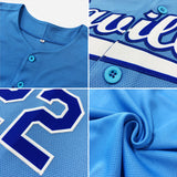 Custom Powder Blue Gold-White Authentic Baseball Jersey