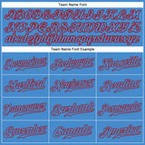Custom Powder Blue Powder Blue-Red Authentic Baseball Jersey