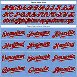 Custom Powder Blue Red Pinstripe Red-Black Authentic Baseball Jersey