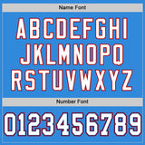 Custom Powder Blue White-Red Mesh Authentic Football Jersey
