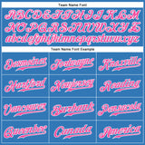 Custom Powder Blue Pink-White Authentic Sleeveless Baseball Jersey