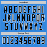 Custom Powder Blue Black-White Hockey Jersey
