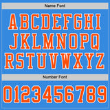 Custom Powder Blue Orange-White Mesh Authentic Football Jersey