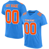 Custom Powder Blue Orange-White Mesh Authentic Football Jersey