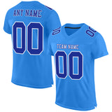 Custom Powder Blue Royal-White Mesh Authentic Football Jersey