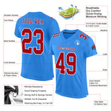 Custom Powder Blue Red-White Mesh Authentic Football Jersey