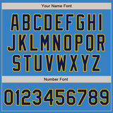 Custom Powder Blue Navy-Gold Authentic Baseball Jersey
