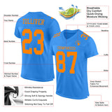 Custom Powder Blue Bay Orange Mesh Authentic Football Jersey