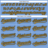 Custom Powder Blue Old Gold-Black Authentic Baseball Jersey