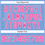 Custom Powder Blue Pink-White Authentic Baseball Jersey