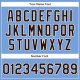 Custom Powder Blue Brown-White Authentic Baseball Jersey