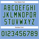 Custom Powder Blue Green-White Authentic Baseball Jersey