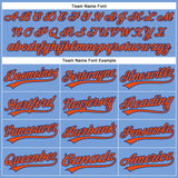 Custom Powder Blue White Pinstripe Orange-Royal Authentic Baseball Jersey