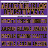 Custom Purple Black-Gold Mesh Authentic Football Jersey