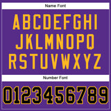 Custom Purple Black-Gold Mesh Authentic Football Jersey